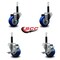 Service Caster 3'' Blue Poly Wheel Swivel 3/4'' Expanding Stem Caster Set 2 Brakes, 4PK SCC-EX20S314-PPUB-BLUE-2-TLB-2-34 - alternate 5